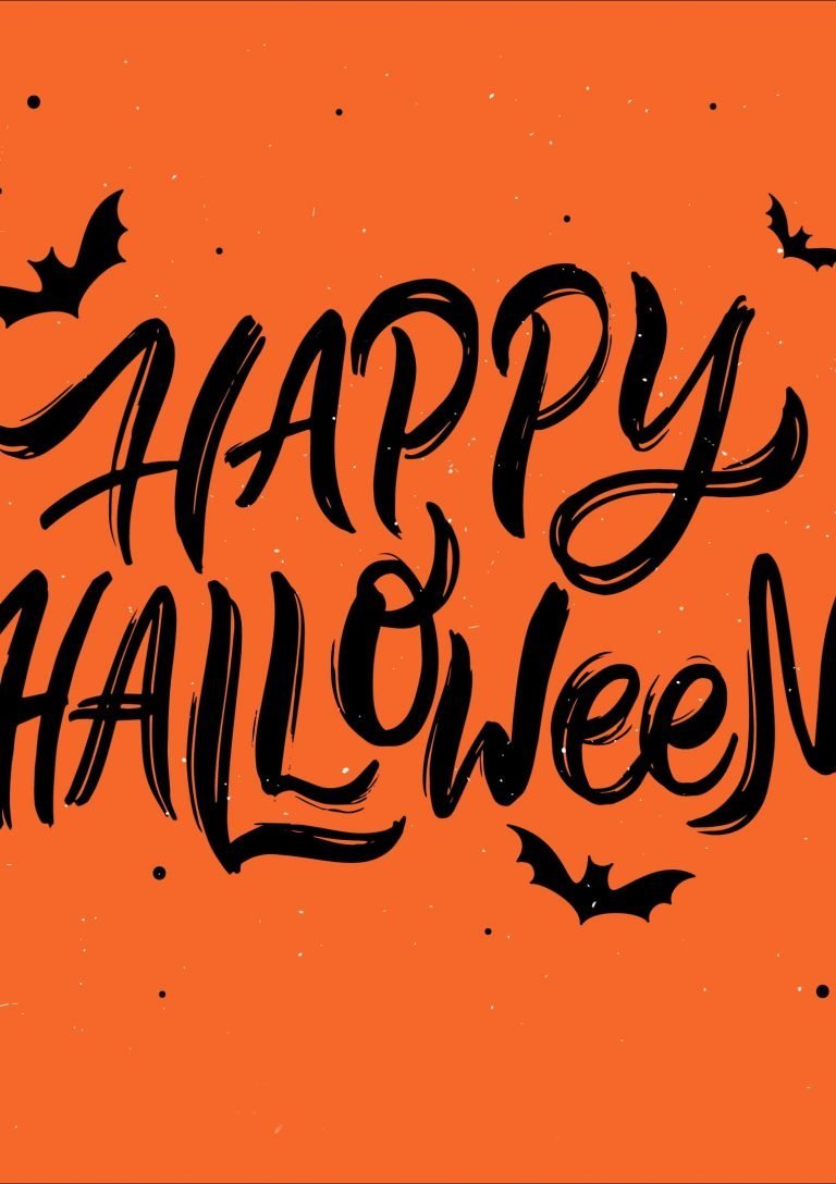 HD wallpaper Halloween typography orange background quote vector bats