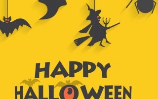 HD wallpaper Yellow Happy Halloween Minimal