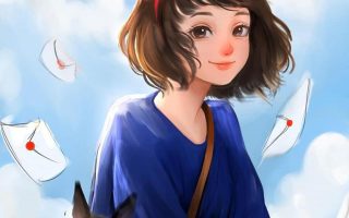 HD wallpaper black haired female anime digital art Lab anime girls pfp cute girl