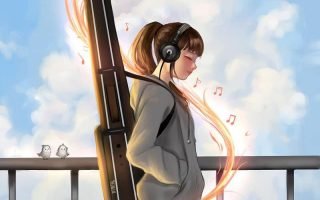 HD wallpaper black haired female anime digital art Love Lab anime girls pfp music