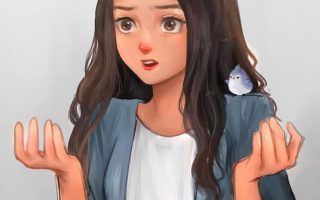 HD wallpaper black haired female anime digital art anime girls pfp cute bird