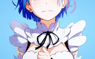 HD wallpaper blue haired female anime character illustration Rem Re Zero
