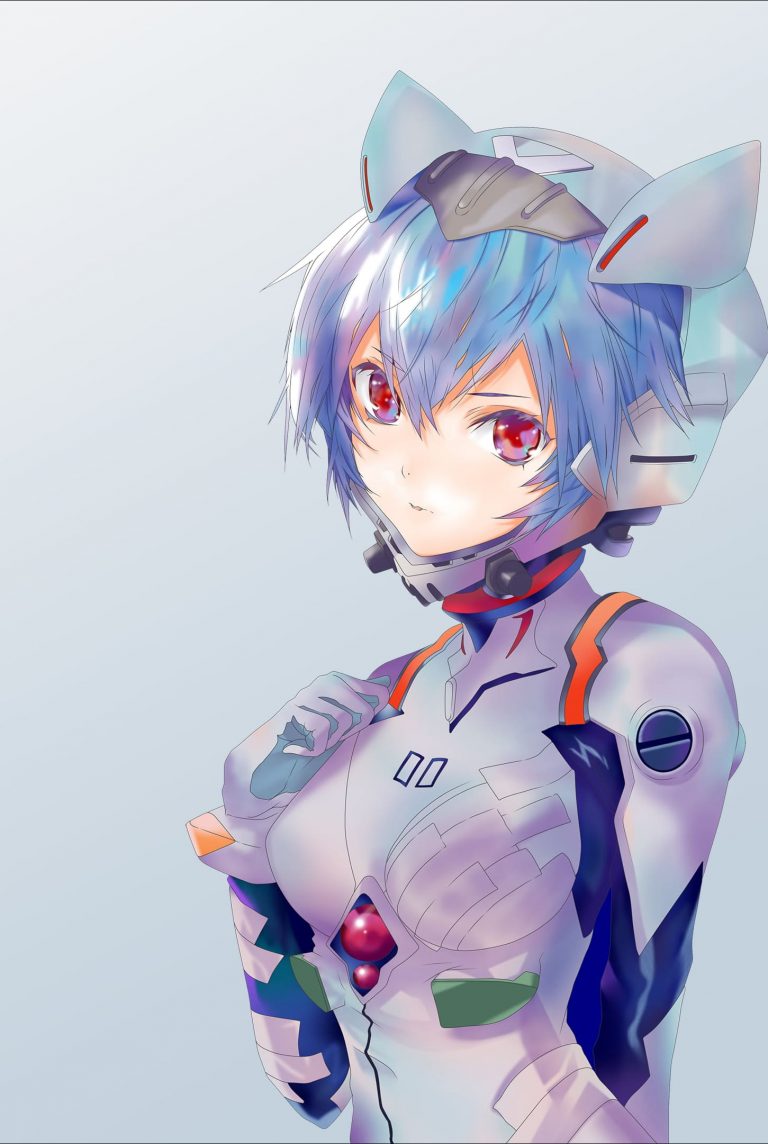 HD wallpaper blue haired female anime character wallpaper Neon Genesis Evangelion