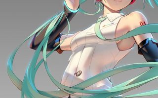 HD wallpaper blue haired girl anime character Vocaloid Hatsune Miku green hair