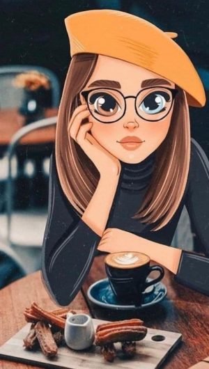 HD wallpaper brow haired female anime digital art Lab anime girls pfp cute girl in cafe
