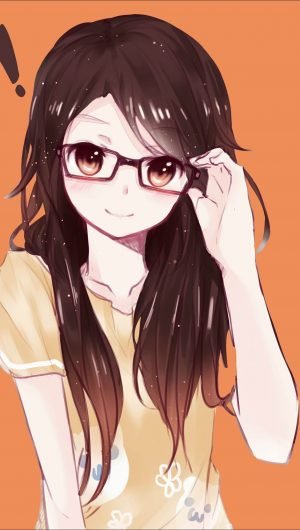 HD wallpaper brown haired female anime illustration anime girls glasses
