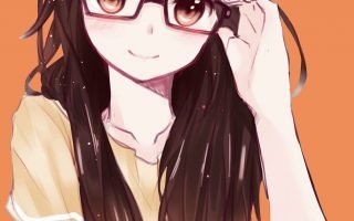 HD wallpaper brown haired female anime illustration anime girls glasses