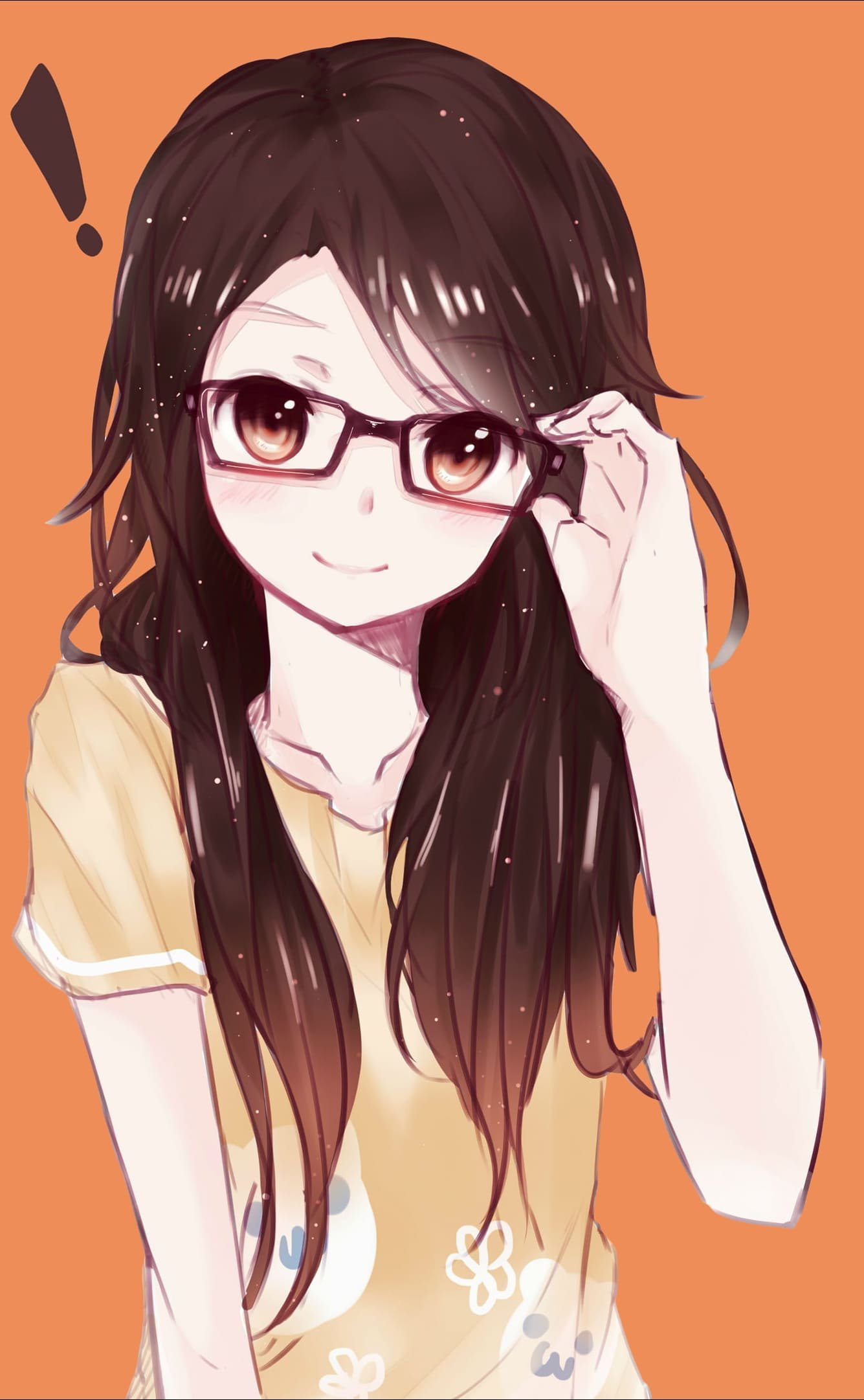 HD wallpaper brown haired female anime illustration anime girls glasses