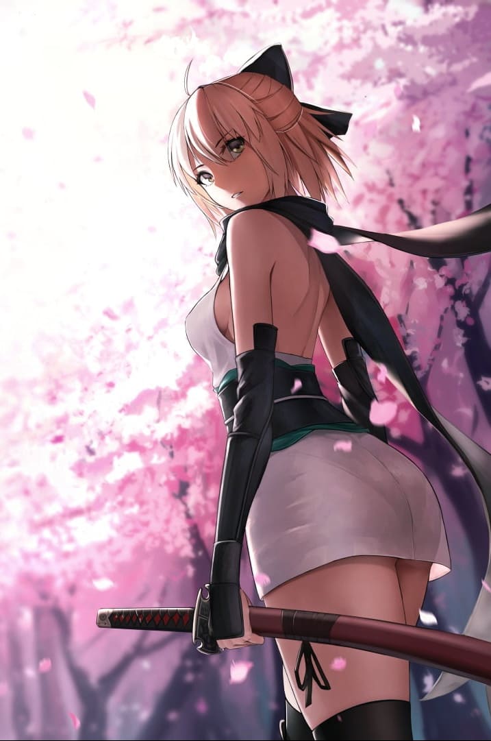 HD wallpaper girl anime fictional character wallpaper Sakura Saber FateGrand Order