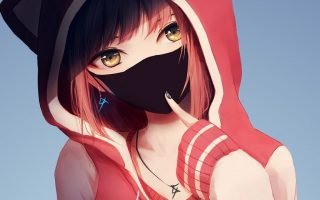 HD wallpaper girl wearing cat ear hoodie anime illustration anime girls MX shimmer