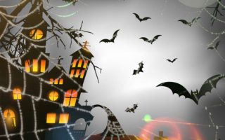 HD wallpaper helloween pumpkin moon bats witchs house cobweb happy halloween