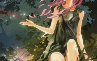 HD wallpaper purple haired female anime character poster night red eyes