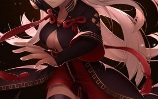 HD wallpaper white haired female anime character with sword illustration FateGrand Order
