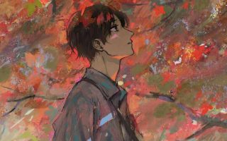 anime boy fall autumn wallpaper for phone