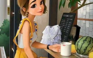 cute girl and art anime girl