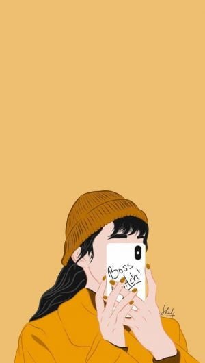 digital art girl selfi wallpaper for phone