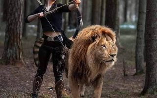 digital art strong girl in wild wallpaper for phone