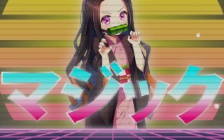 HD wallpaper Anime Demon Slayer Kimetsu no Yaiba Nezuko Kamado Vaporwave