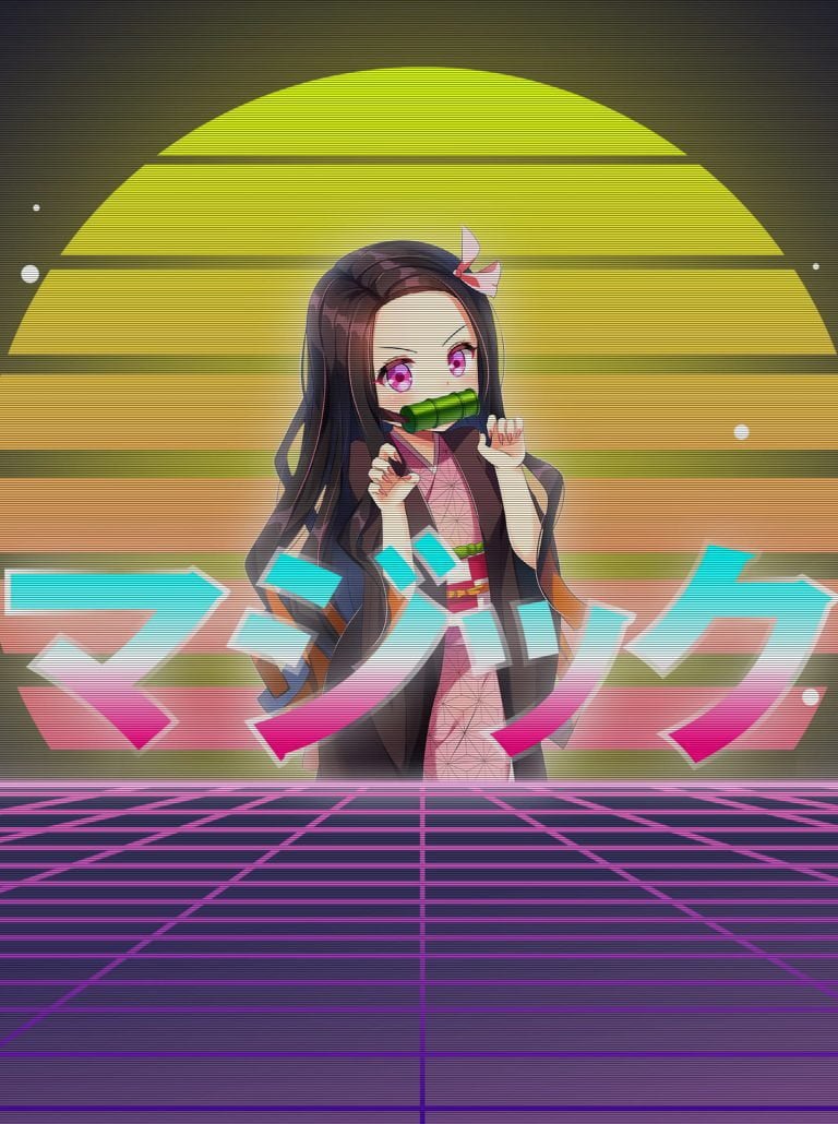 HD wallpaper Anime Demon Slayer Kimetsu no Yaiba Nezuko Kamado Vaporwave