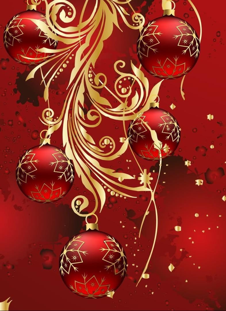 HD wallpaper Christmas Crimson decorations glitter stars snowflakes balls christmas cards