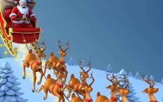 HD wallpaper Christmas Santa Claus New Year christmas tree snow Reindeer christmas cards