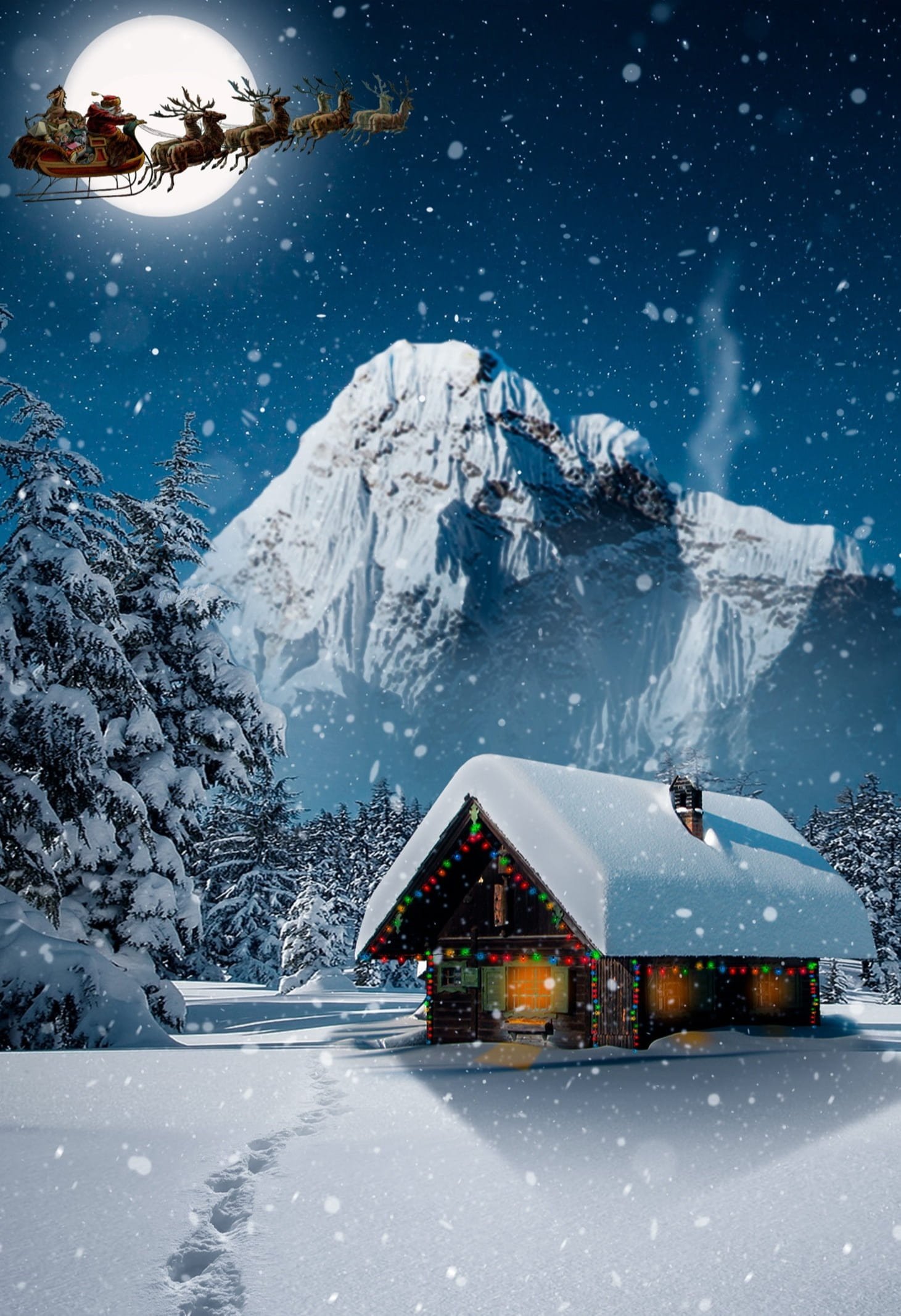 HD wallpaper Christmas Winter 4K Holidays Landscape Night Design Fantasy christmas cards