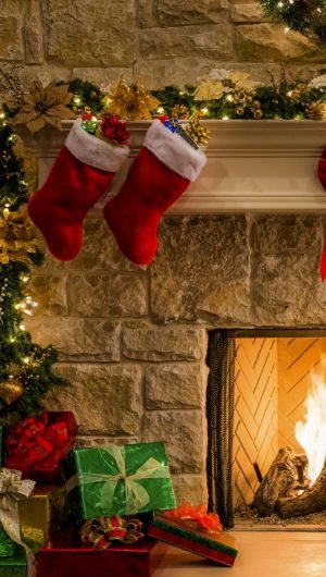 HD wallpaper Happy New Year Fireplace Merry Christmas Holiday tree decorations christmas cards