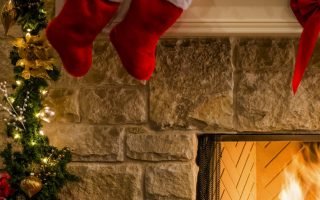 HD wallpaper Happy New Year Fireplace Merry Christmas Holiday tree decorations christmas cards