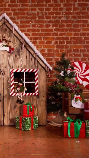 HD wallpaper brown wooden house Christmas house decor decoration room toys scaled