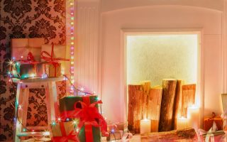 HD wallpaper green pre lit Christmas tree decoration toys New Year gifts christmas cards scaled
