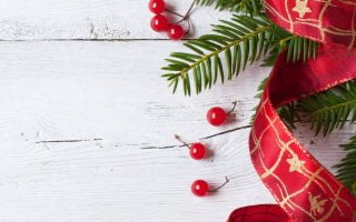 HD wallpaper red and green garlands Christmas New year wood merry christmas christmas cards scaled