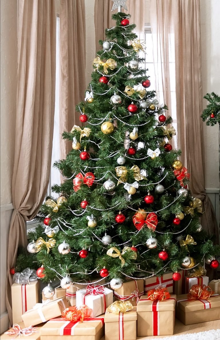 HD wallpaper three white and red Christmas stockingschristmas tree decoration toys tree