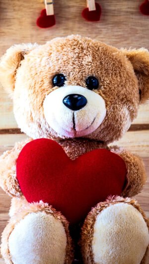 HD wallpaper valentines day phone wallpaperTeddy Love Heart brown bear plush toy stuffed toy teddy bear