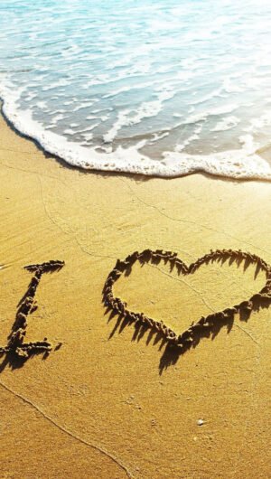 HD wallpaper valentines day wallpaper Love heart beach waves I Love sunshine i heart figure made by stones