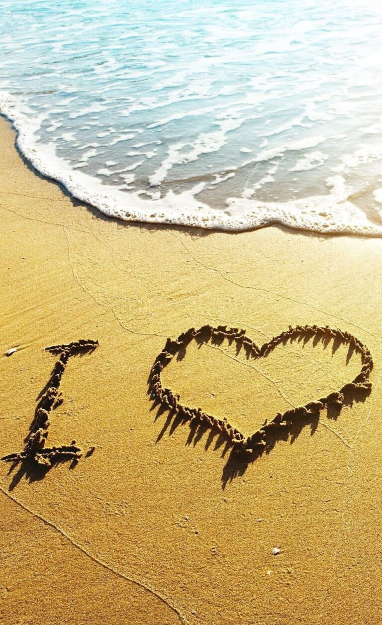 HD wallpaper valentines day wallpaper Love heart beach waves I Love sunshine i heart figure made by stones