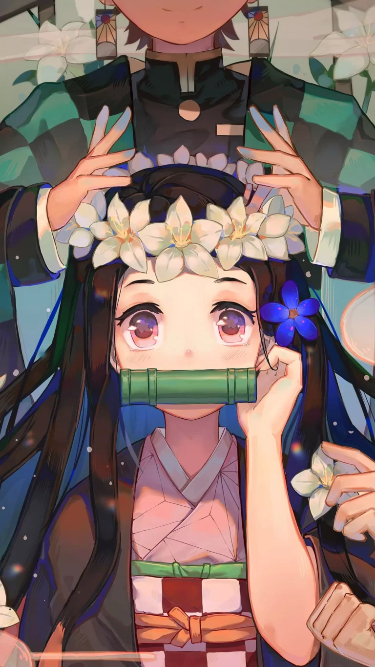 4K Demon Slayer Nezuko Wallpaper Kimetsu no yaiba Anime iPhone Wallpapers  scaled