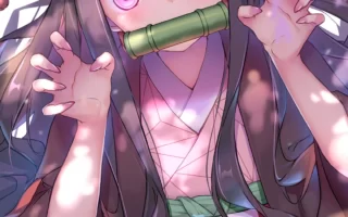 4K Demon Slayer Nezuko Wallpaper pink Kimetsu no yaiba Anime iPhone Wallpapers Digital Art scaled