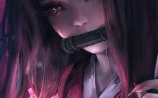 4K Digital Art Demon Slayer Nezuko Wallpaper Kimetsu no yaiba Anime iPhone Wallpapers