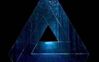 4K iPhone 13 Wallpaper Black Blue Triangle scaled