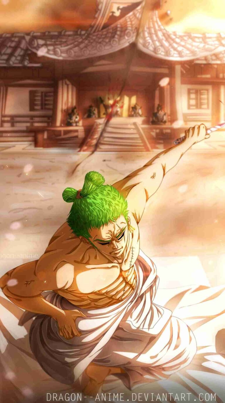 4K wallpaper Roronoa Zoro One Piece anime built structure architecture iphone 13 wallpaper