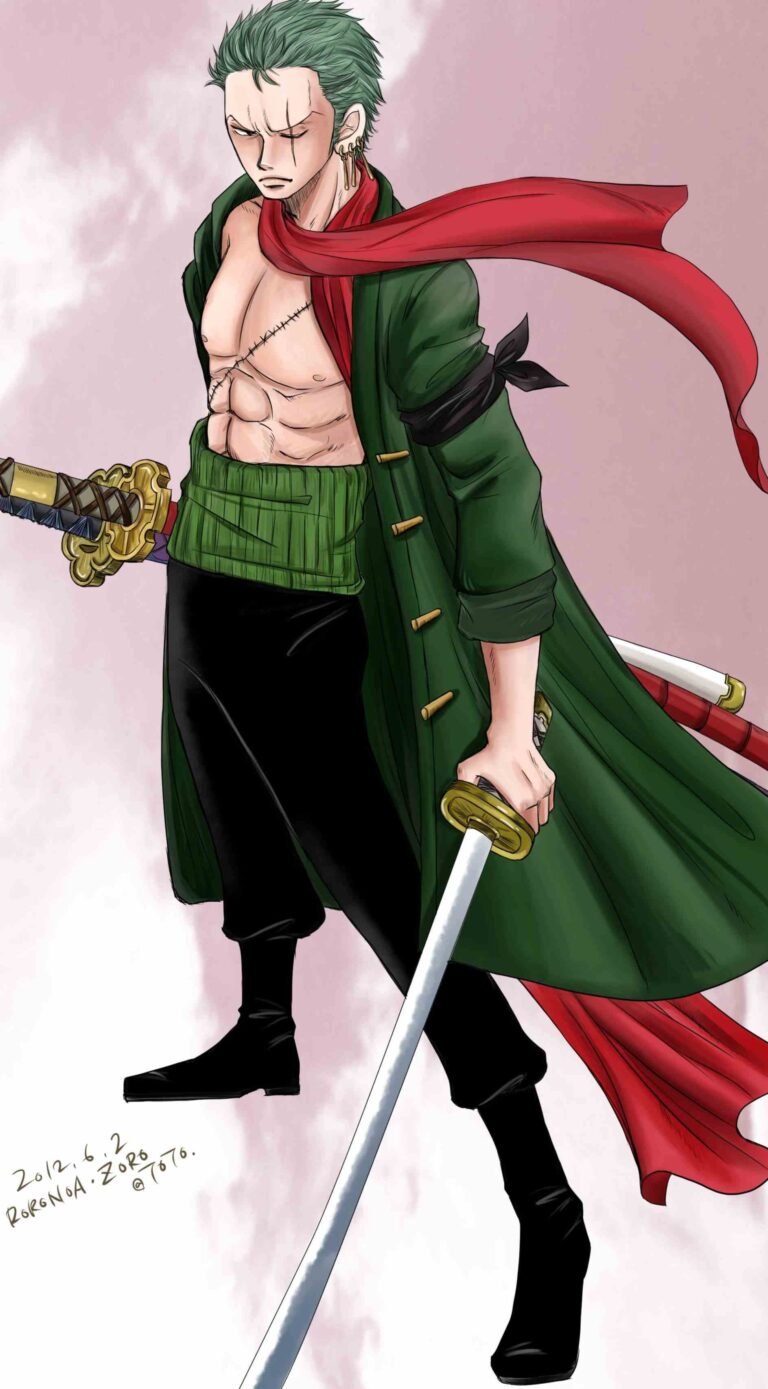 4K wallpaper Roronoa Zoro of One Piece wallpaper anime adult one person iphone 13 wallpaper scaled