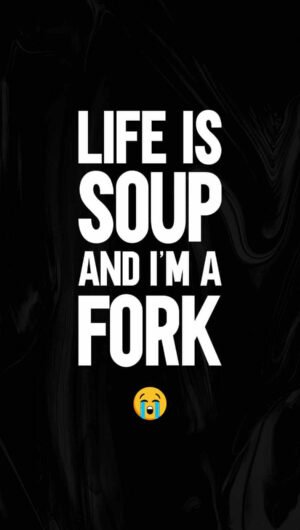 Awesome HD Quote Life is a Soup and I am a Fork iPhone Wallpaper