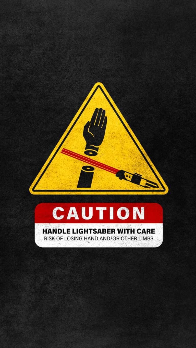 Awesome HD Quote Lightsaber Caution iPhone 13 Wallpaper