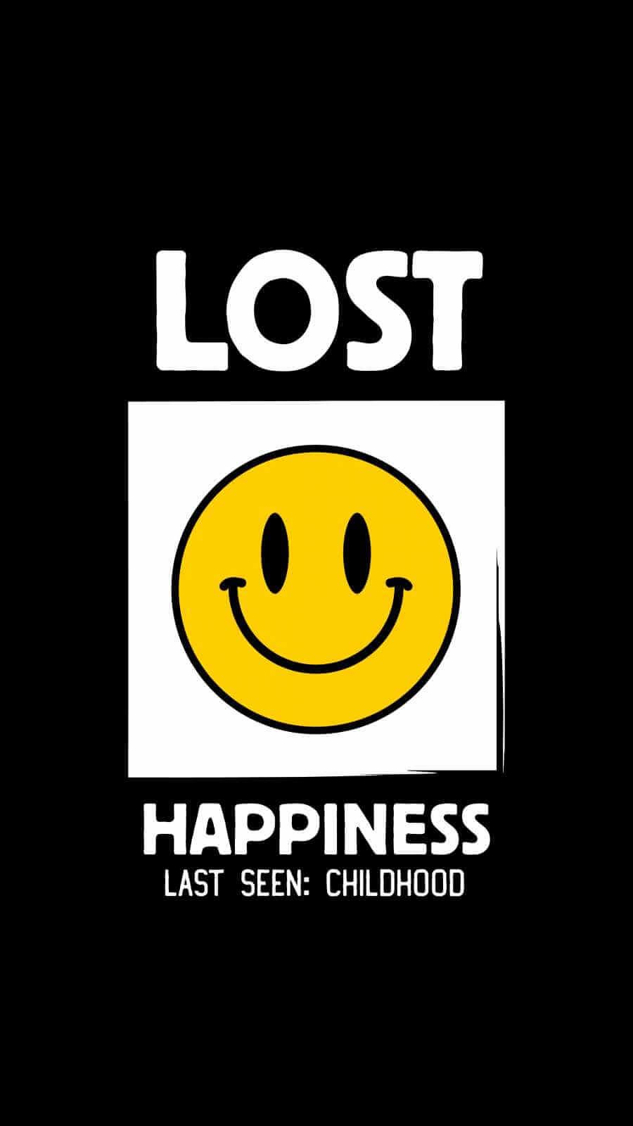 Awesome HD Quote Lost Happiness iPhone Wallpaper