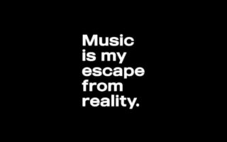 Awesome HD Quote Music is Escape from Reality iPhone Wallpaper