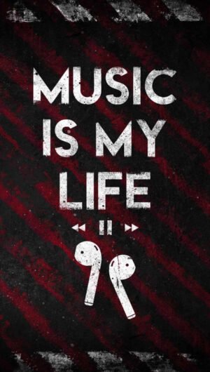 Awesome HD Quote Music is My Life iPhone Wallpaper