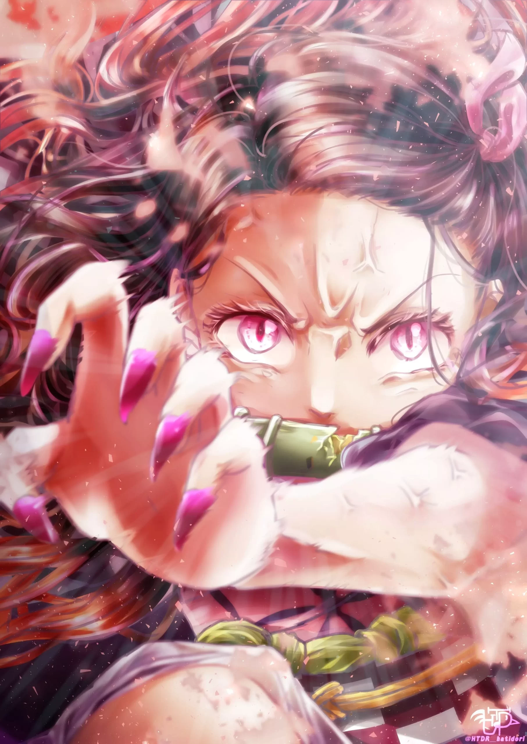 Best 4K Demon Slayer Nezuko WallpaperKimetsu no yaiba Anime iPhone Wallpapers Digital Art scaled