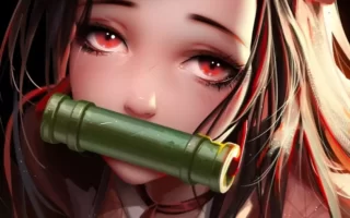 Cute 4K Demon Slayer Nezuko Wallpaper Kimetsu no yaiba Anime iPhone Wallpapers Digital Art