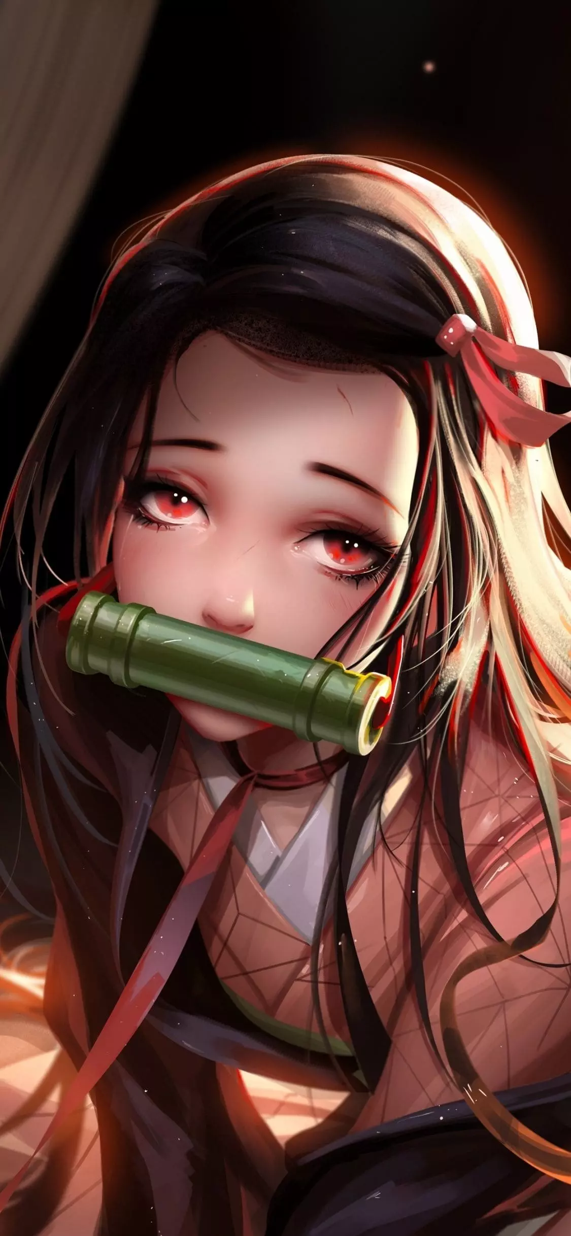 Cute 4K Demon Slayer Nezuko Wallpaper Kimetsu no yaiba Anime iPhone Wallpapers Digital Art