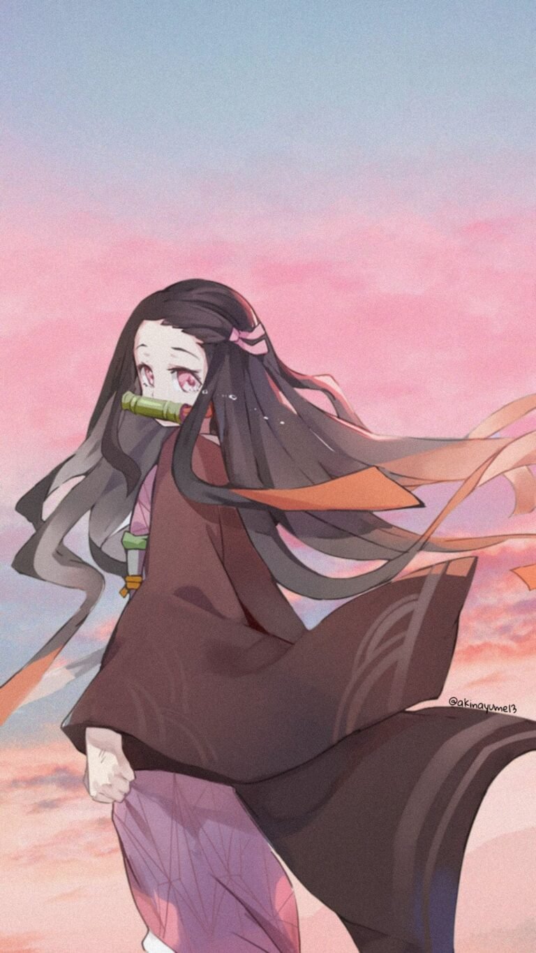 Digital Art 4K Cute Demon Slayer Nezuko Wallpaper Kimetsu no yaiba Anime iPhone Wallpapers